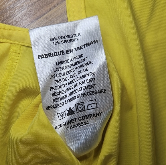 FootJoy Shirt Mens XL Bright Yellow Blue Stripe Golf Polo Performance Stretch - Picture 8 of 10